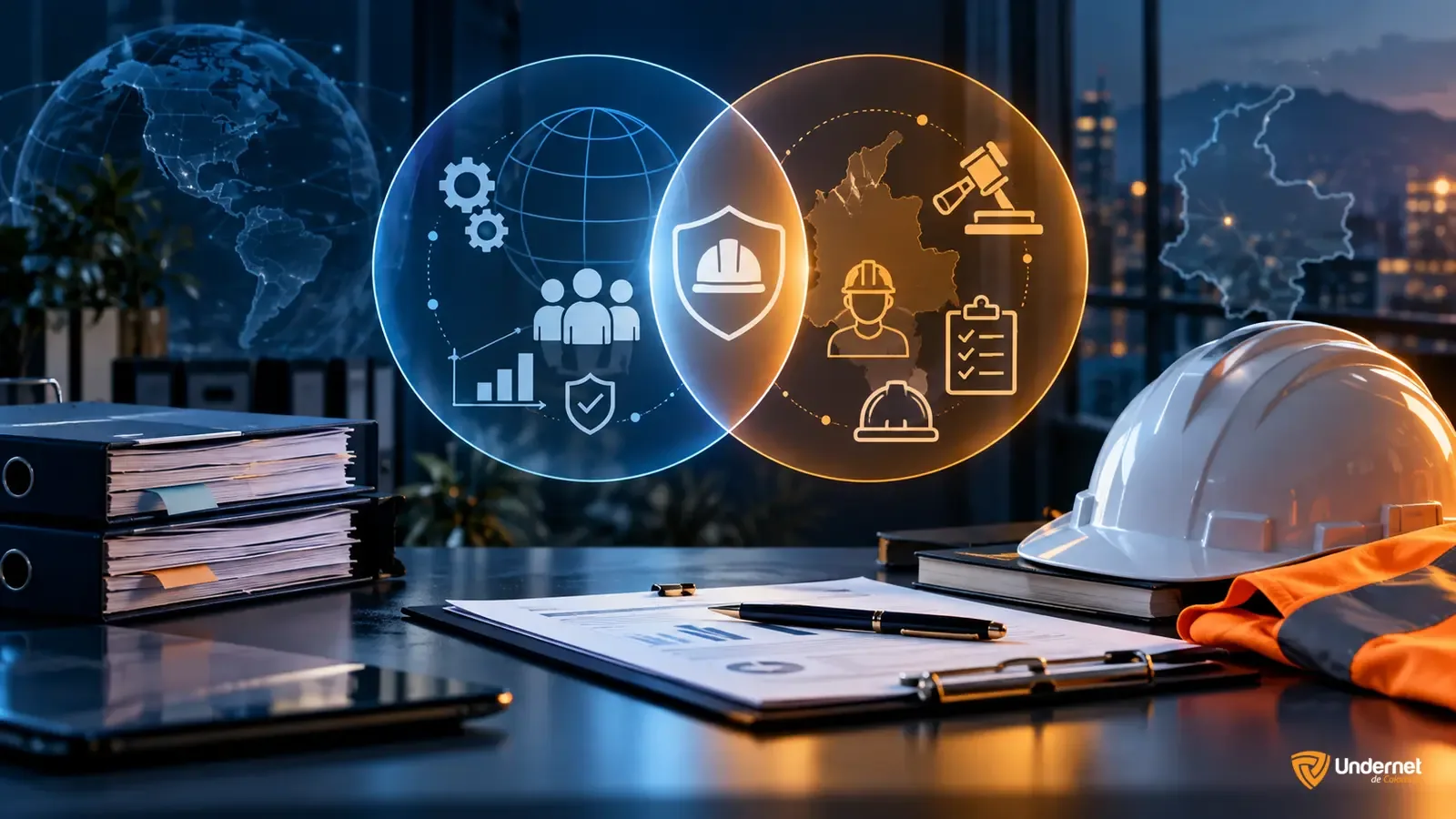 Representación de los elementos comunes y diferentes entre ISO 45001 y el SG-SST