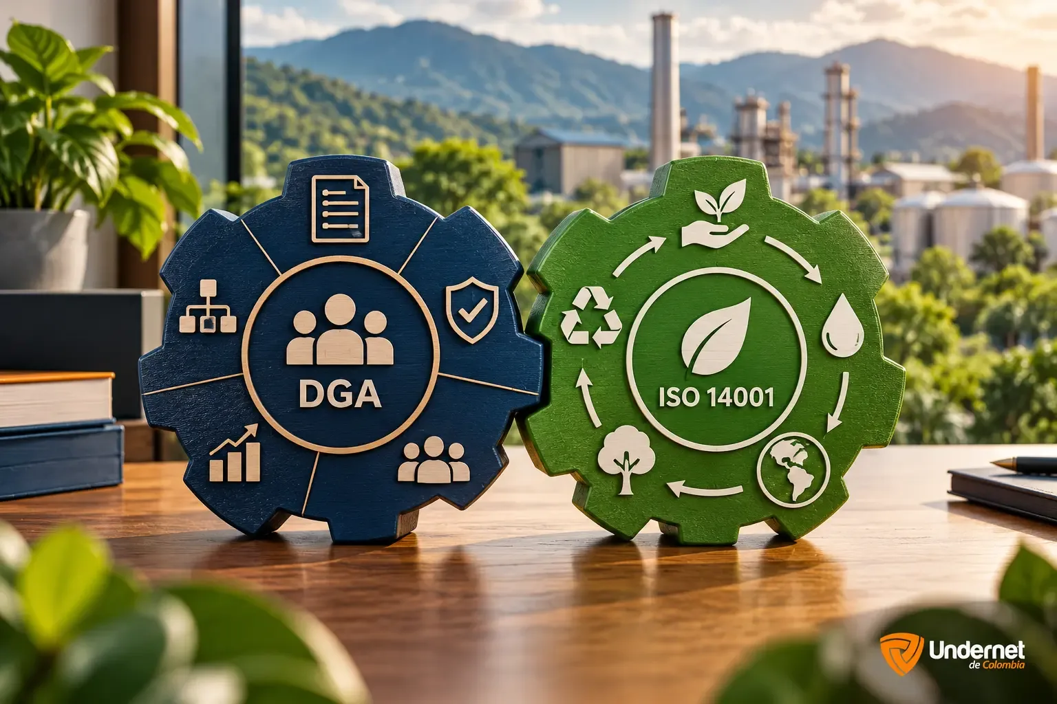 Engranajes complementarios del Departamento de Gestión Ambiental y el sistema ISO 14001